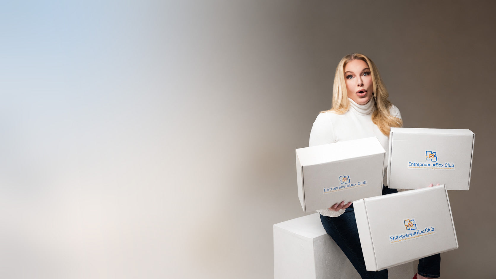 Open Entrepreneur Box featuring curated products from women-owned businesses